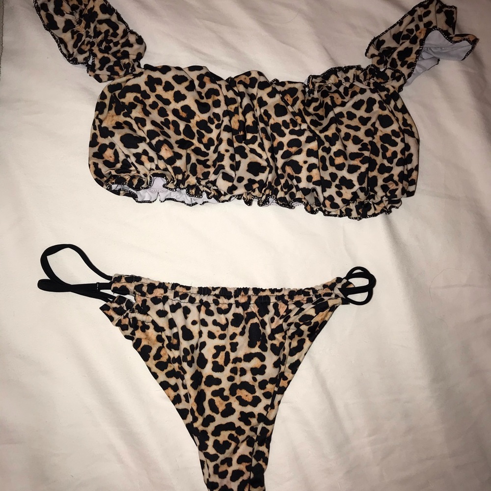 Cheetah print thong bathing suit! Great condition